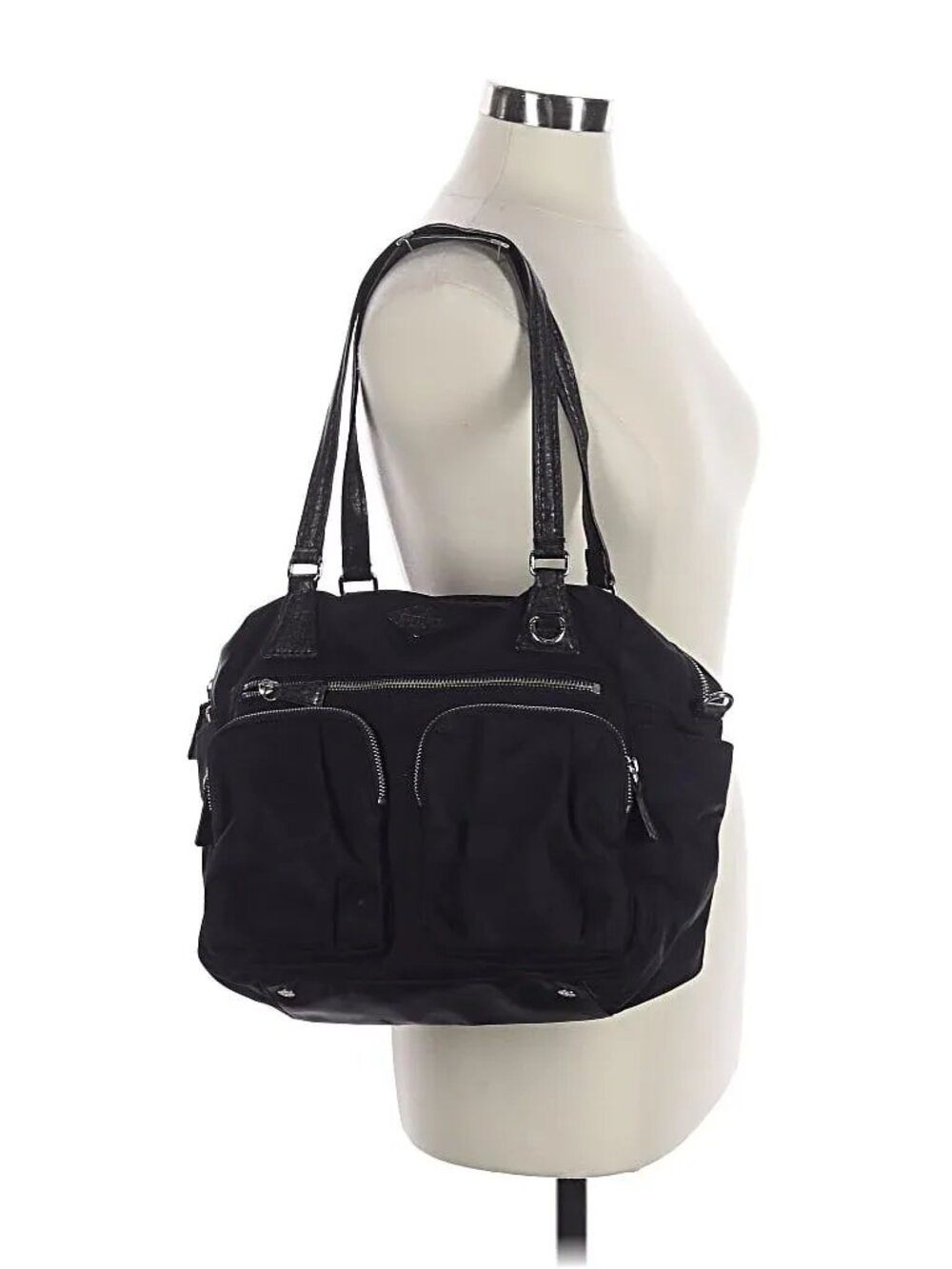 MZ WALLACE Roxy Nylon Satchel Shoulder Bag Large Black